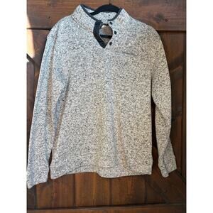 Eddie Bauer Men's large Radiator Fleece Snap Mock Pullover sweater